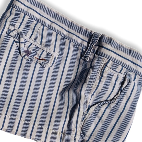 Hollister Blue Stripe Ladies Short Shorts 7 - Picture 5 of 7